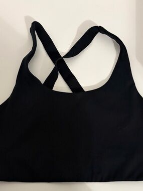 girlfriend collective Black Supportive Sports Bra with Wide Band